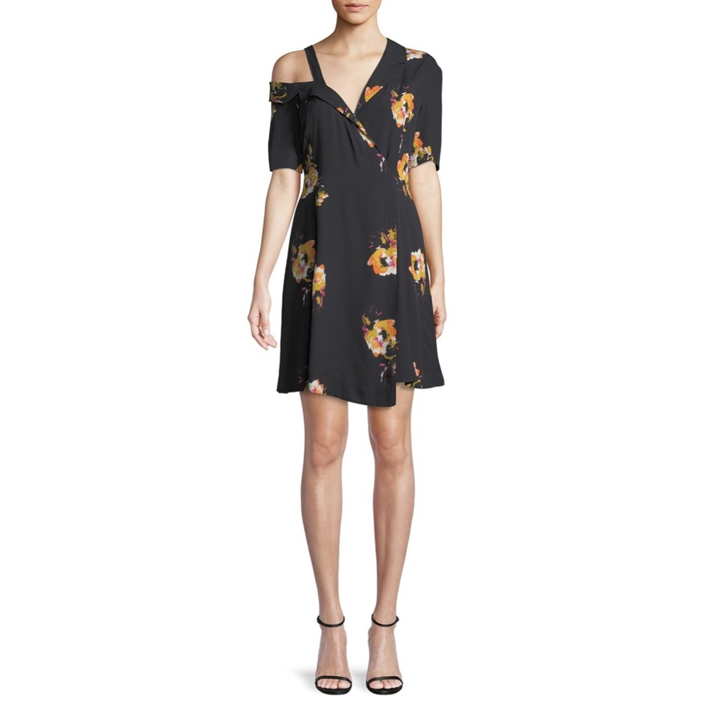 A.L.C. Lucia Off-the-Shoulder Floral Silk Mini Dress size 10